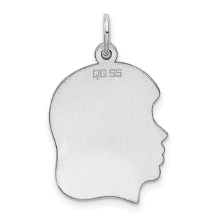 Sterling Engravable Girl Polished Front/Satin Back Disc Charm QM361/35