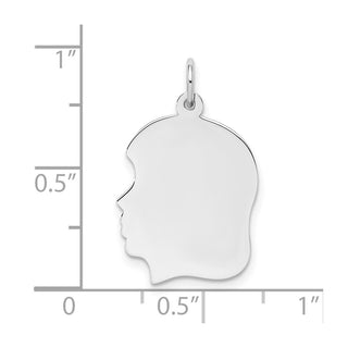 Sterling Engravable Girl Polished Front/Satin Back Disc Charm QM361/35