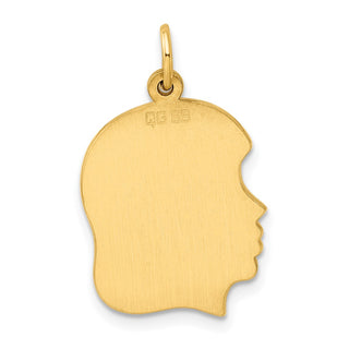Gold-Plated Sterling Silver Engravable Girl Polished Disc Charm QM361G/35
