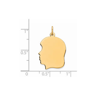 Gold-Plated Sterling Silver Engravable Girl Polished Disc Charm QM361G/35