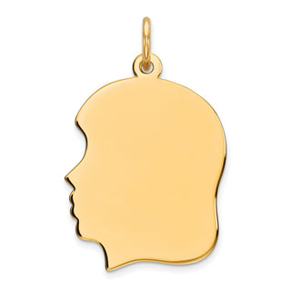 Gold-Plated Sterling Silver Engravable Girl Polished Disc Charm QM361G/50