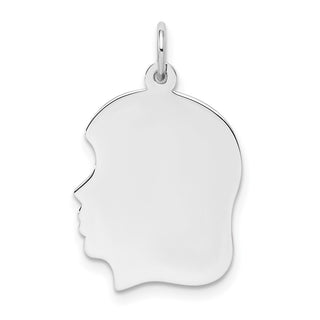 Sterling Engravable Girl Polished Front/Satin Back Disc Charm QM361/50