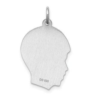 Sterling Silver Engravable Boy Polished Front/Satin Back Disc Charm QM363/27