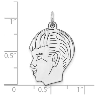 Sterling Silver Engravable Boy Polished Front/Satin Back Disc Charm QM363/35