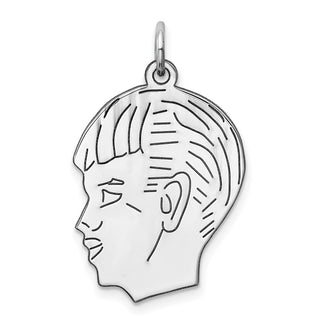 Sterling Silver Engravable Boy Polished Front/Satin Back Disc Charm QM363/35