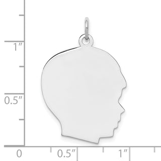 Sterling Silver Engravable Boy Polished Front/Satin Back Disc Charm QM364/35