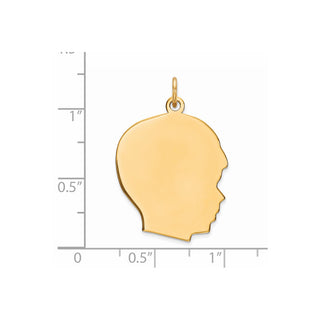 Gold-Plated Sterling Silver Engravable Boy Polished Disc Charm QM364G/35
