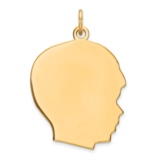 Gold-Plated Sterling Silver Engravable Boy Polished Disc Charm QM364G/35