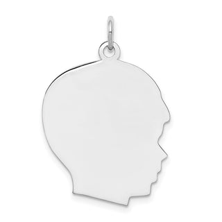 Sterling Silver Engravable Boy Polished Front/Satin Back Disc Charm QM364/35