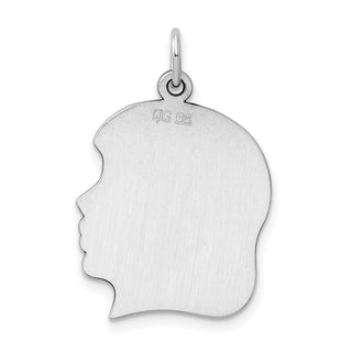 Sterling Silver Rhodium-Plate Girl Polished Front/Satin Back Disc Charm QM365/18