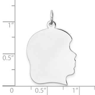 Sterling Silver Rhodium-Plate Girl Polished Front/Satin Back Disc Charm QM365/18