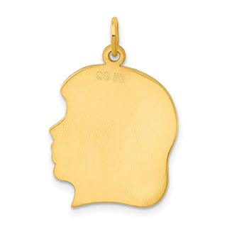 Gold-Plated Sterling Silver Engravable Girl Polished Disc Charm QM365G/35