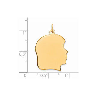 Gold-Plated Sterling Silver Engravable Girl Polished Disc Charm QM365G/35