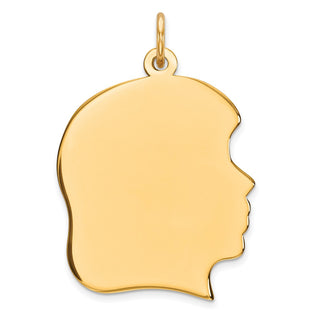 Gold-Plated Sterling Silver Engravable Girl Polished Disc Charm QM365G/35