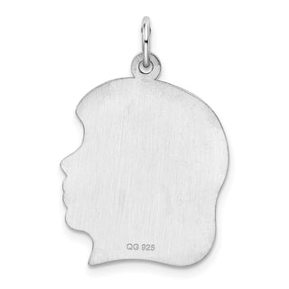 Sterling Engravable Girl Polished Front/Satin Back Disc Charm QM368/35