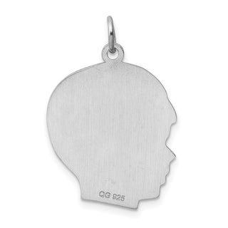 Sterling Engravable Boy Polished Front/Satin Back Disc Charm QM369/35