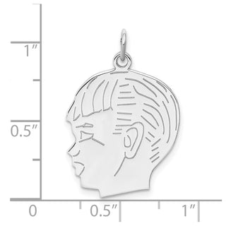 Sterling Engravable Boy Polished Front/Satin Back Disc Charm QM369/35