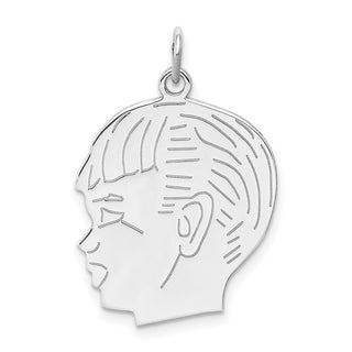 Sterling Engravable Boy Polished Front/Satin Back Disc Charm QM369/35