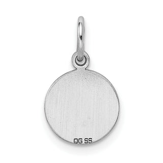 Sterling Silver Engravable Round Polished Front/Satin Back Disc Charm QM370/18
