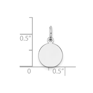 Sterling Silver Engravable Round Polished Front/Satin Back Disc Charm QM370/18