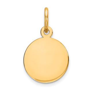 Gold-Plated Sterling Silver Engravable Round Polished Disc Charm QM370G/27