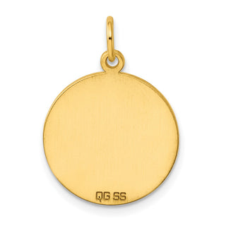 Gold-Plated Sterling Silver Engravable Round Polished Disc Charm QM371G/35