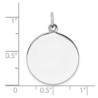 Sterling Silver Engraveable Round Polished Front/Satin Back Disc Charm 7250