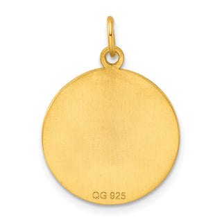 Gold-Plated Sterling Silver Engravable Round Polished Disc Charm QM372G/27
