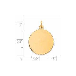Gold-Plated Sterling Silver Engravable Round Polished Disc Charm QM372G/27