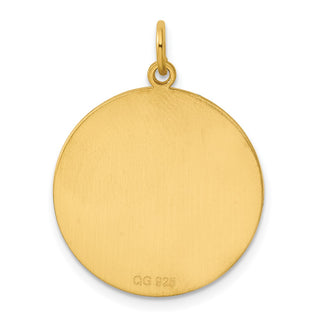 Gold-Plated Sterling Silver Engravable Round Polished Disc Charm QM373G/27