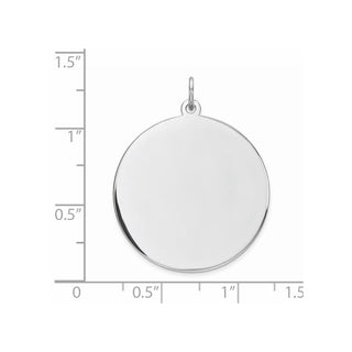 Sterling Engravable Round Polished Front/Satin Back Disc Charm QM374/50