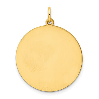 Gold-Plated Sterling Silver Engravable Round Polished Disc Charm QM374G/18