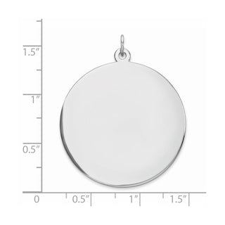 Sterling Engravable Round Polished Front/Satin Back Disc Charm QM376/50