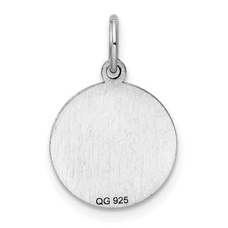 Sterling Engravable Round Polished Front/Satin Back Disc Charm QM378/18
