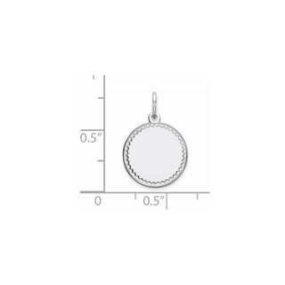 Sterling Engravable Round Polished Front/Satin Back Disc Charm QM378/18