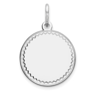 Sterling Engravable Round Polished Front/Satin Back Disc Charm QM378/27