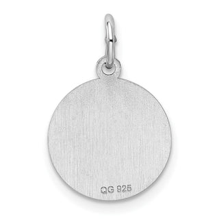 Sterling Engravable Round Polished Front/Satin Back Disc Charm QM379/27