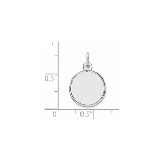 Sterling Engravable Round Polished Front/Satin Back Disc Charm QM379/27