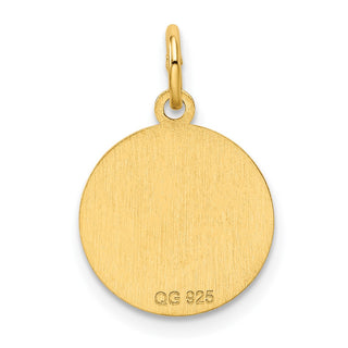 Gold-Plated Sterling Silver Engravable Round Polished Disc Charm QM379G/27