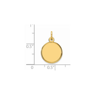 Gold-Plated Sterling Silver Engravable Round Polished Disc Charm QM379G/27