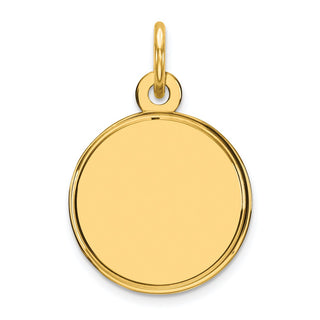 Gold-Plated Sterling Silver Engravable Round Polished Disc Charm QM379G/27
