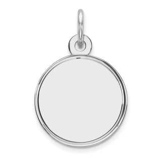 Sterling Engravable Round Polished Front/Satin Back Disc Charm QM379/27
