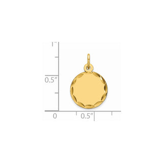 Gold-Plated Sterling Silver Engravable Round Polished Disc Charm QM380G/27
