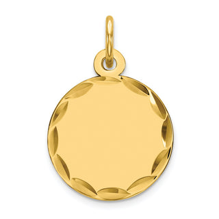 Gold-Plated Sterling Silver Engravable Round Polished Disc Charm QM380G/27