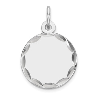 Sterling Engravable Round Polished Front/Satin Back Disc Charm QM380/27