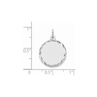 Sterling Engravable Round Polished Front/Satin Back Disc Charm QM381/27