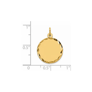 Gold-Plated Sterling Silver Engravable Round Polished Disc Charm QM381G/27
