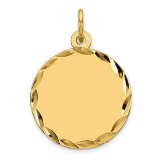 Gold-Plated Sterling Silver Engravable Round Polished Disc Charm QM381G/27