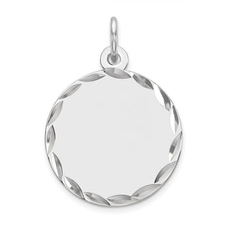 Sterling Engravable Round Polished Front/Satin Back Disc Charm QM381/27
