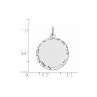 Sterling Engravable Round Polished Front/Satin Back Disc Charm QM382/35